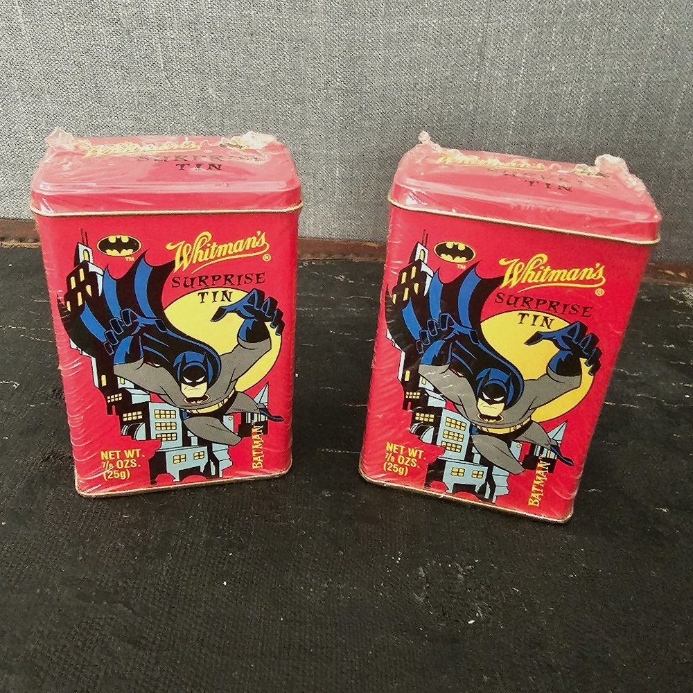Pair Vintage Batman  Whitman's Surprise Tin SEALED !!